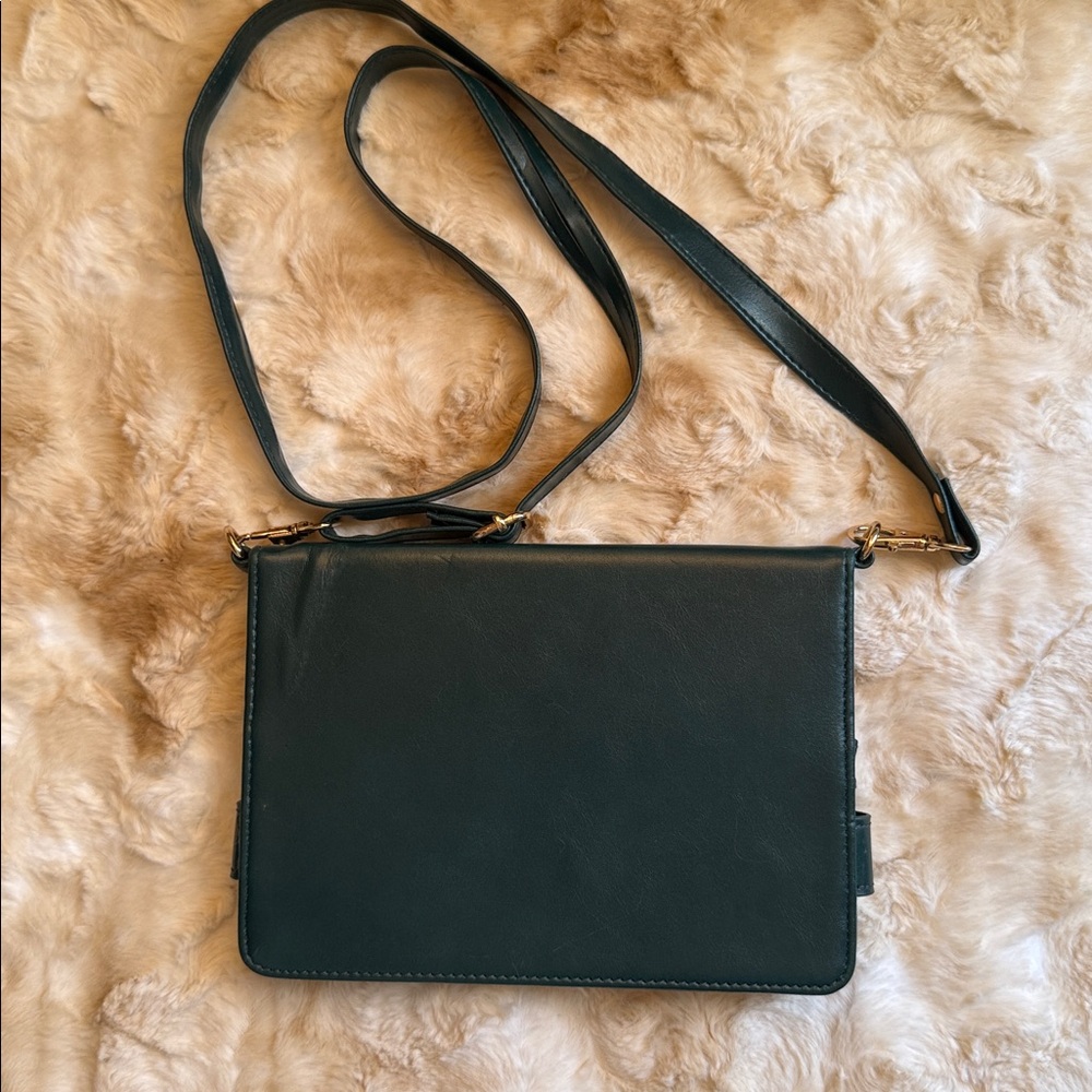 Techcircle Folio Stand PU Green Leather Crossbody Mini IPad Handbag Case - Picture 2 of 11